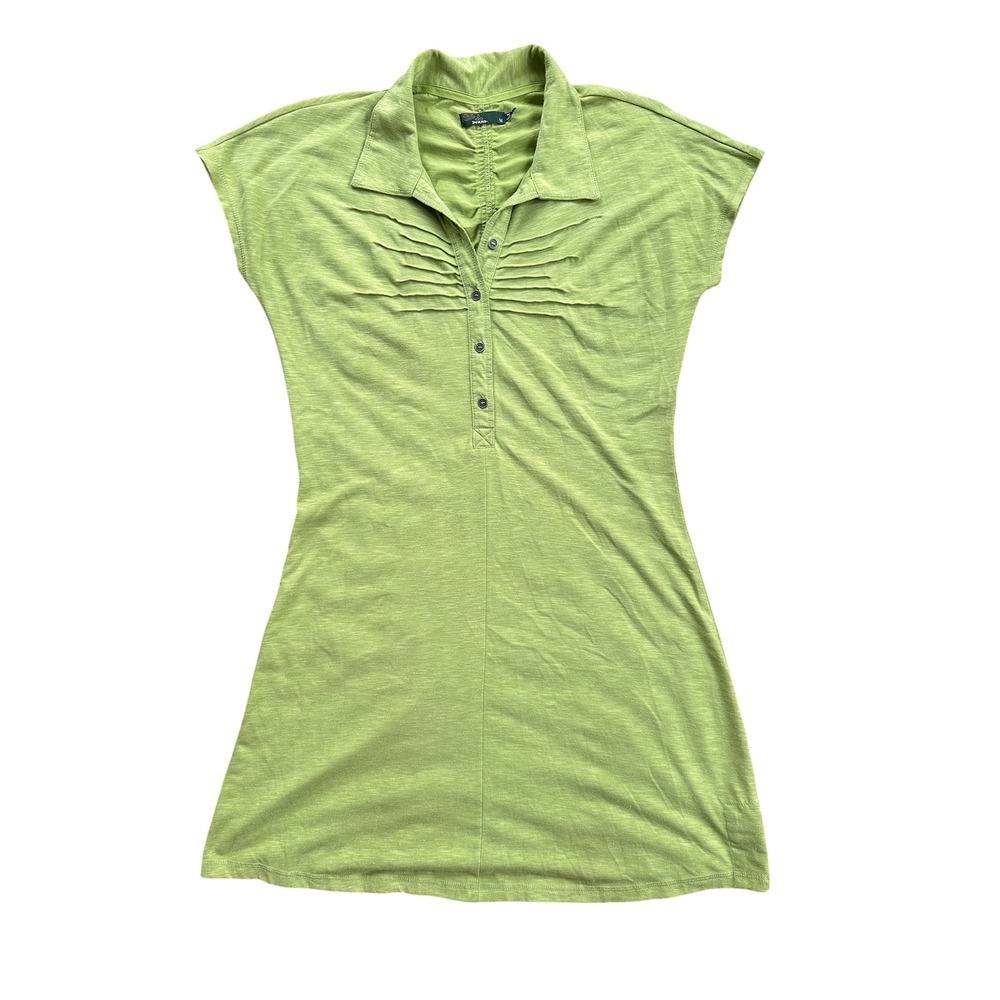 Prana Lime Green Polo-Style Midi Dress